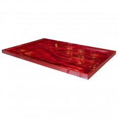 Rectangular textured resin red tray